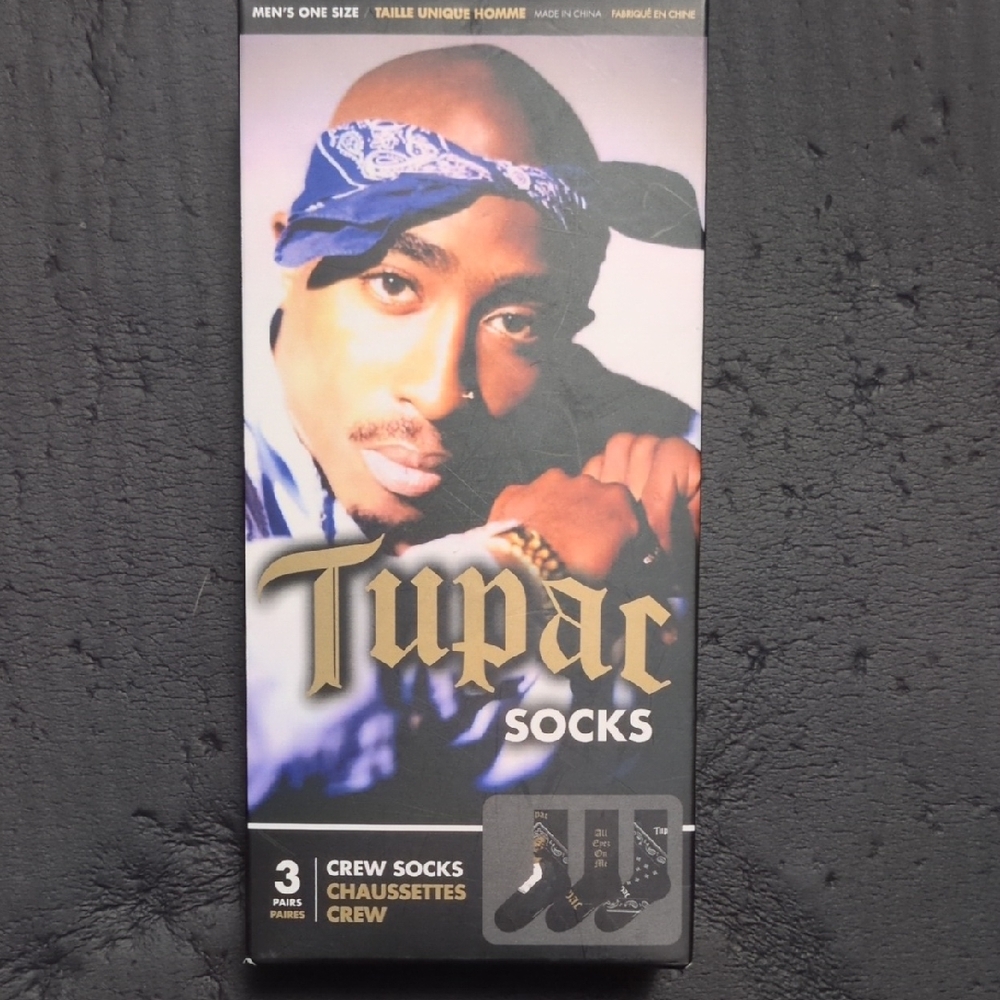 Tupac Black Crew Socks